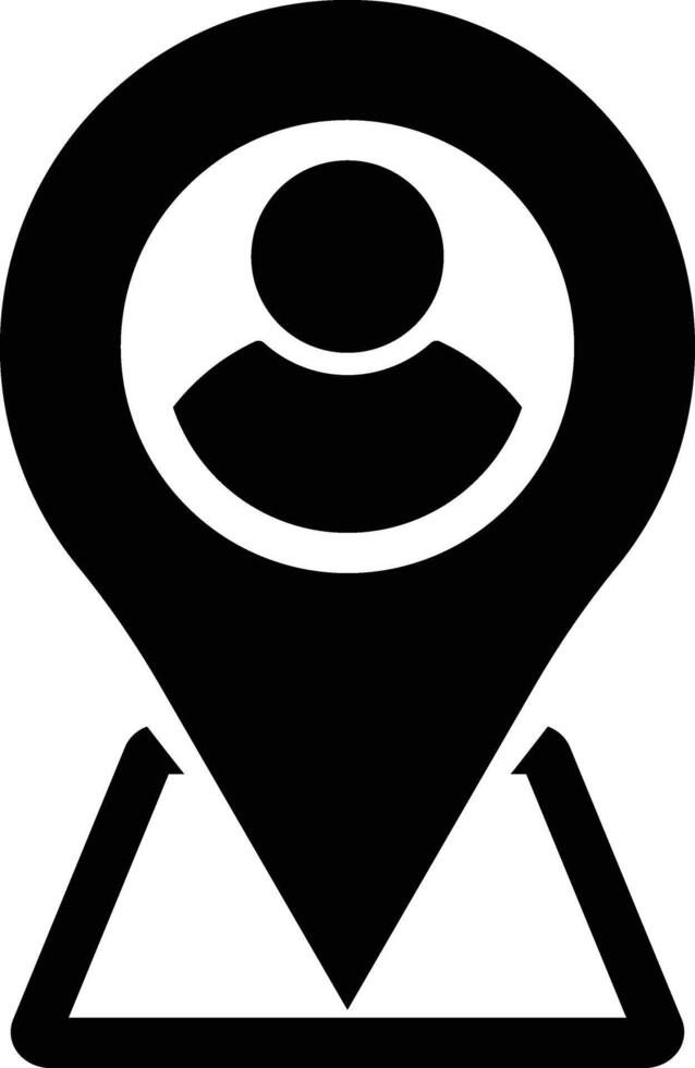 location marker with person icon . featuring a stylized person. representing locations and human connection symbol. Map pointer sign vector
