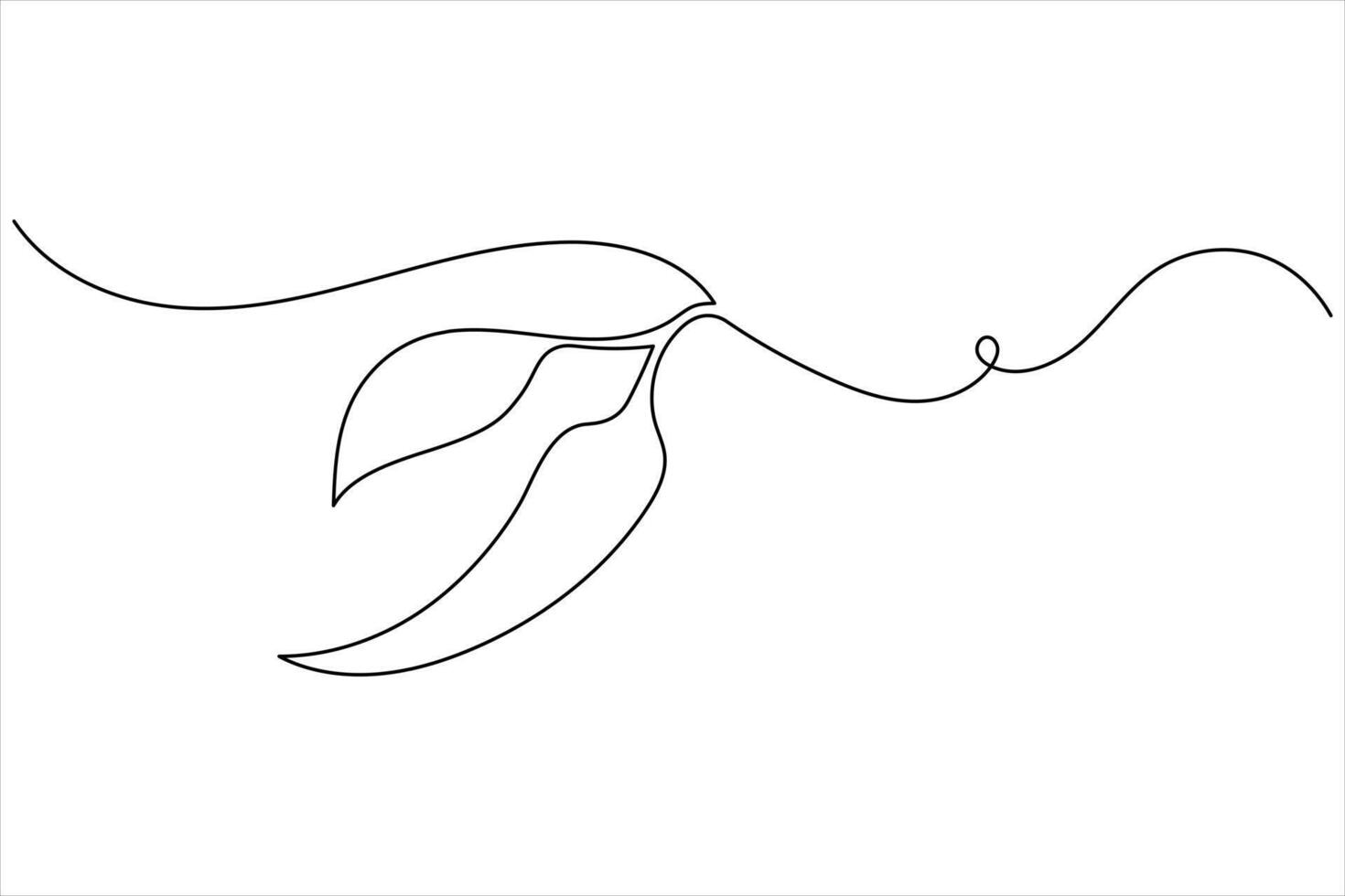 Abstract chilli icon drawn in one line minimalist design on white background vector
