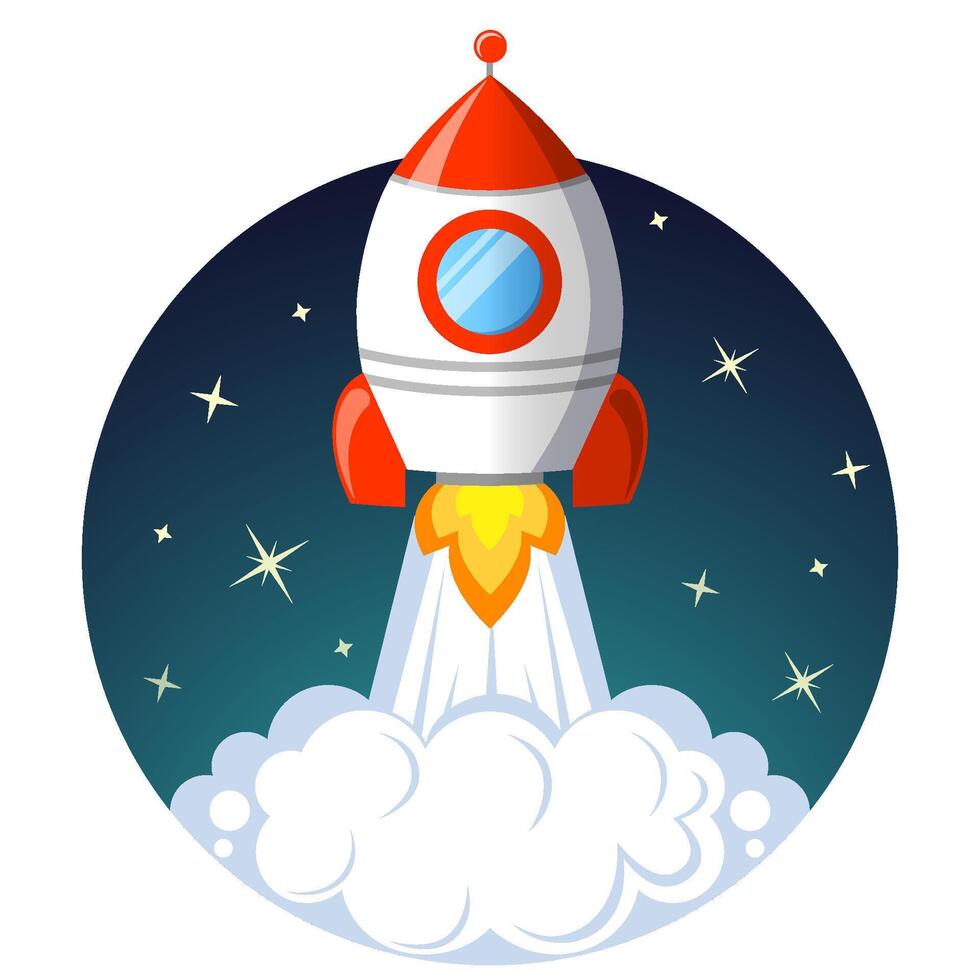 Rocket launch. Startup concept. illustration vector