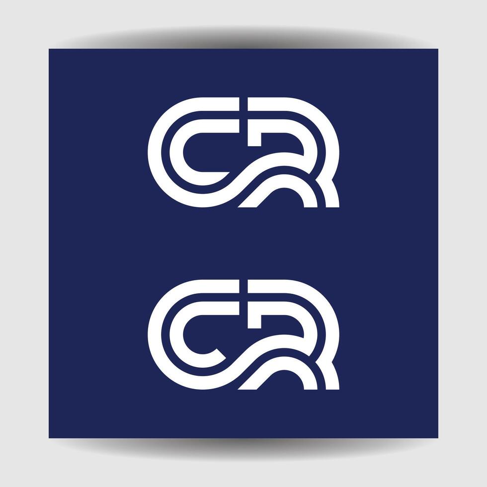 letter C and R in modern monoline style vector