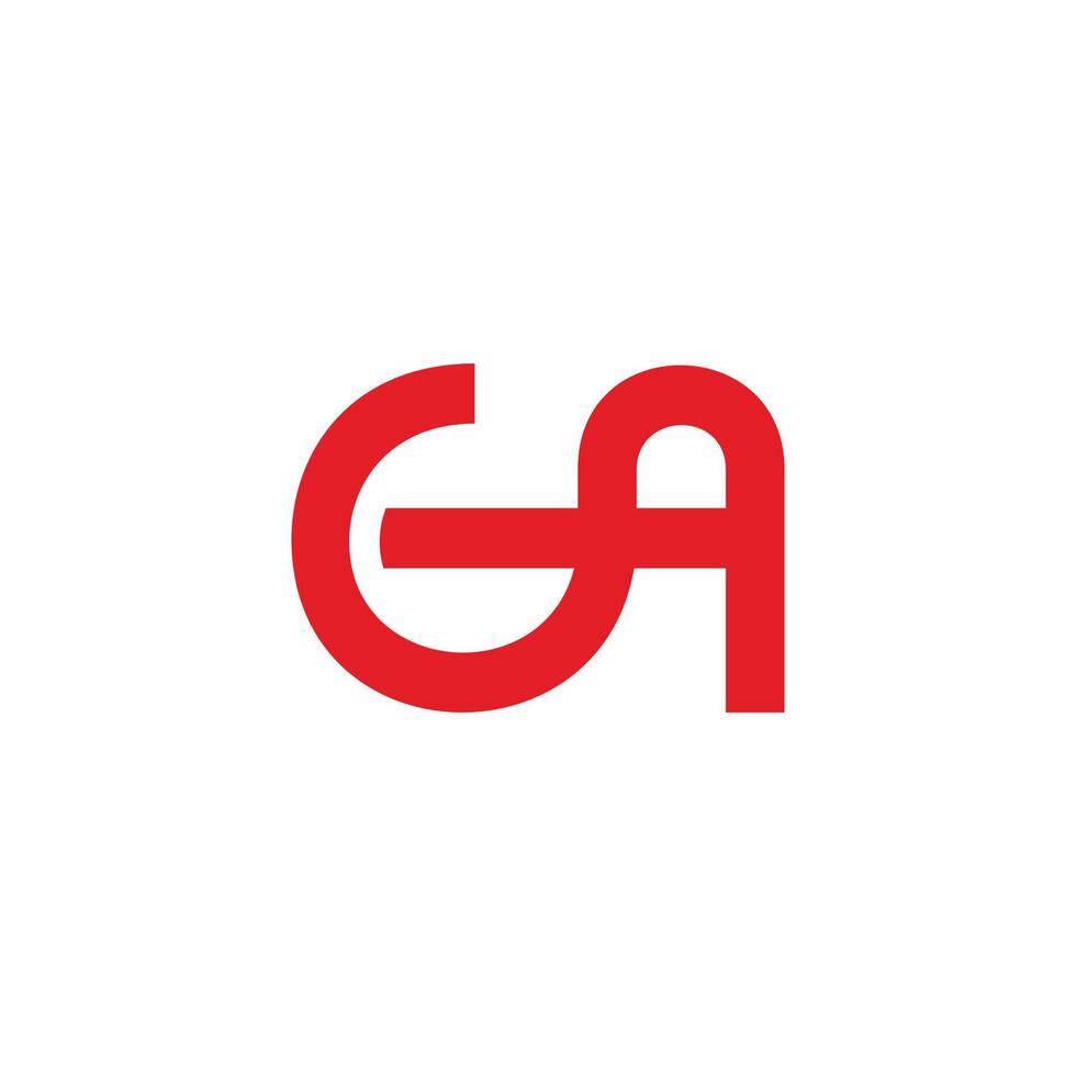 letter ga ag red simple linked logo geometric vector
