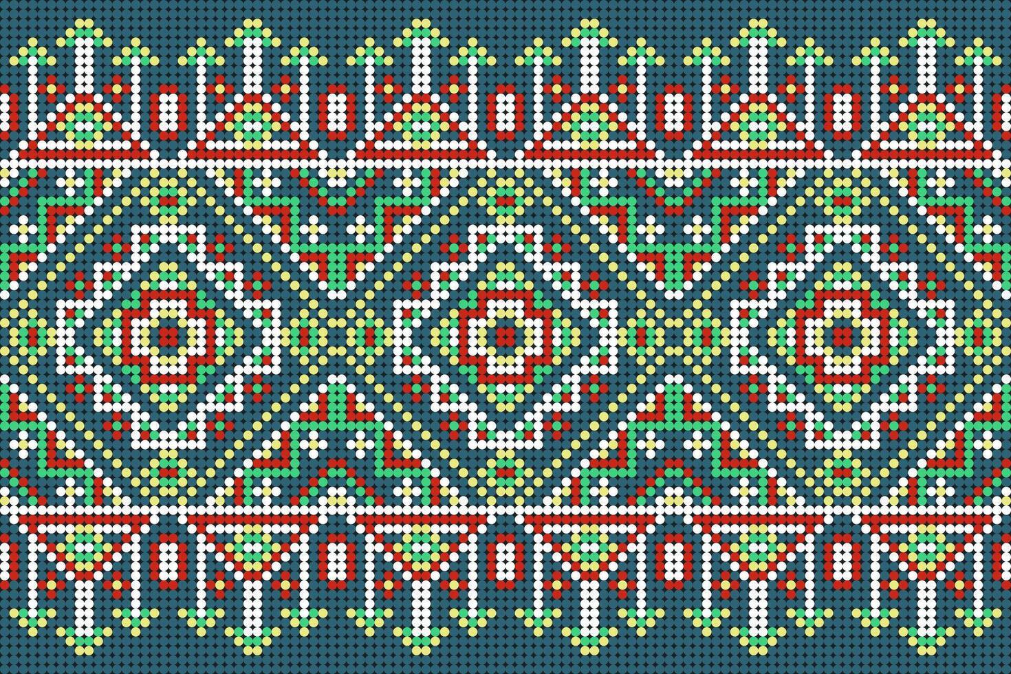 Circle floral pattern on blue background,geometric ethnic oriental pattern vector