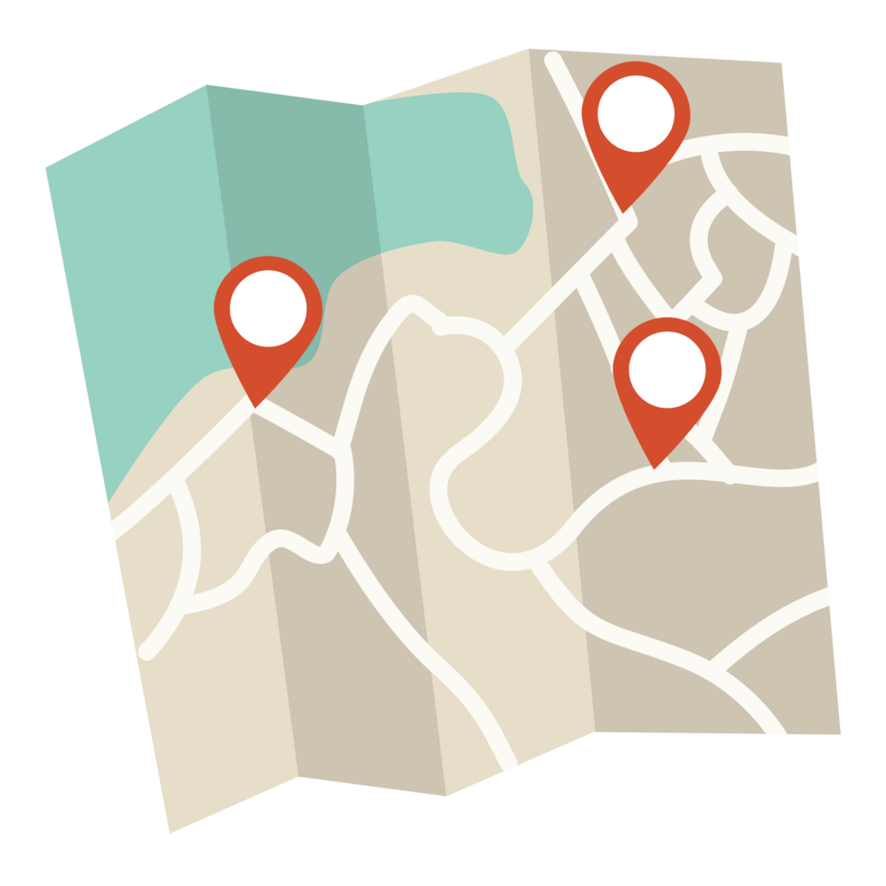 Travel Map With Location Pins png