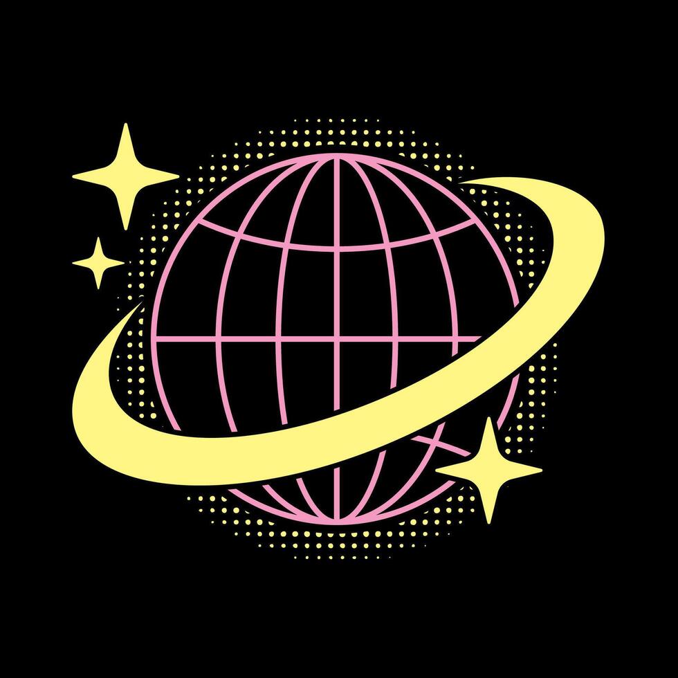 y2k elements stars world map shapes icons logo. suitable for background, banner, pattern, poster, infographic, flyer, tshirt, sticker vector