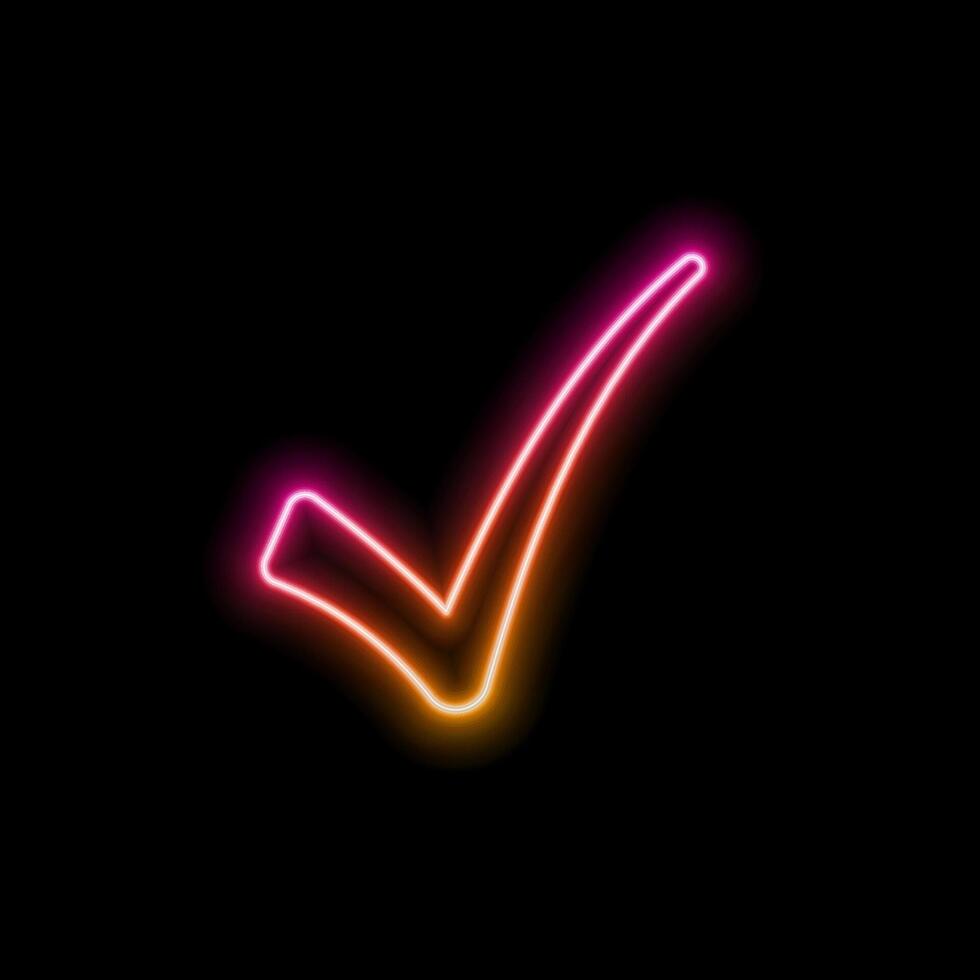 neon style.verified or valid stamp icon in line style design for website design, app, UI. Editable stroke. Validation concept. EPS 10 illustration. vector