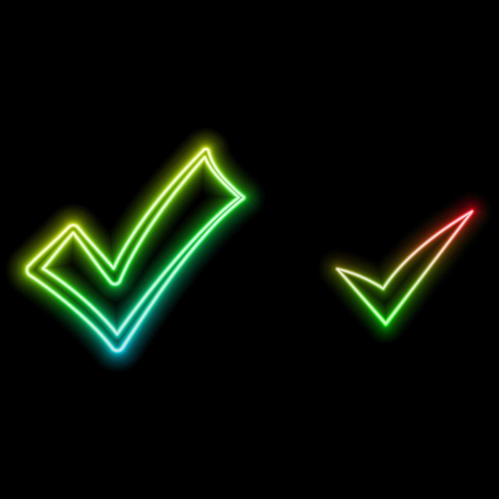neon style.quality control certification, quality check ribbon icon, approved check mark badge, verified ribbon icon, verified product stamp vector