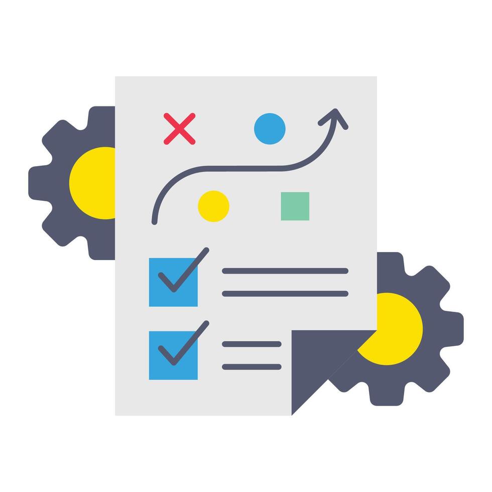 Single Icon Planning, Perfect for Presentation, Website, Apps and more, Icon Flat Style vector