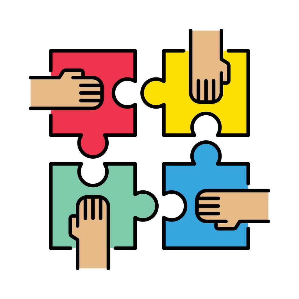 Single Icon Teamwork, Perfect for Presentation, Website, Apps and more, Icon Line Color Style vector