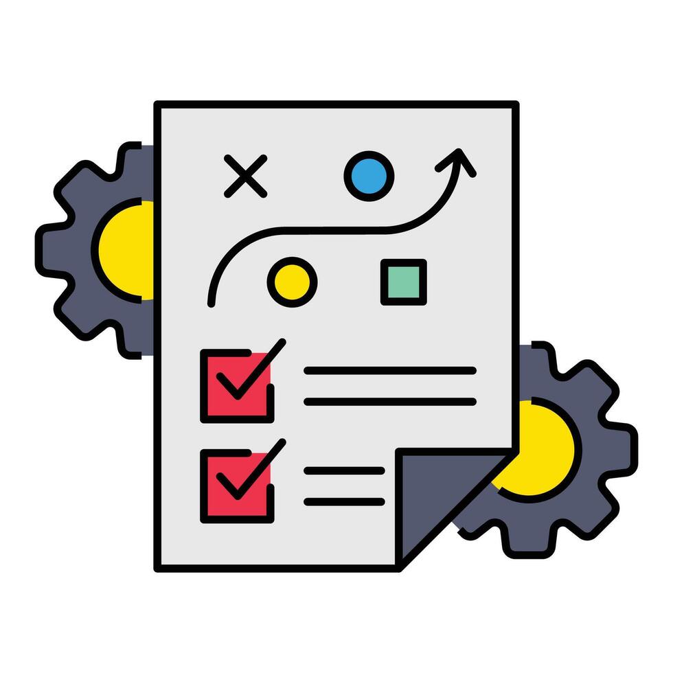 Single Icon Planning, Perfect for Presentation, Website, Apps and more, Icon Line Color Style vector