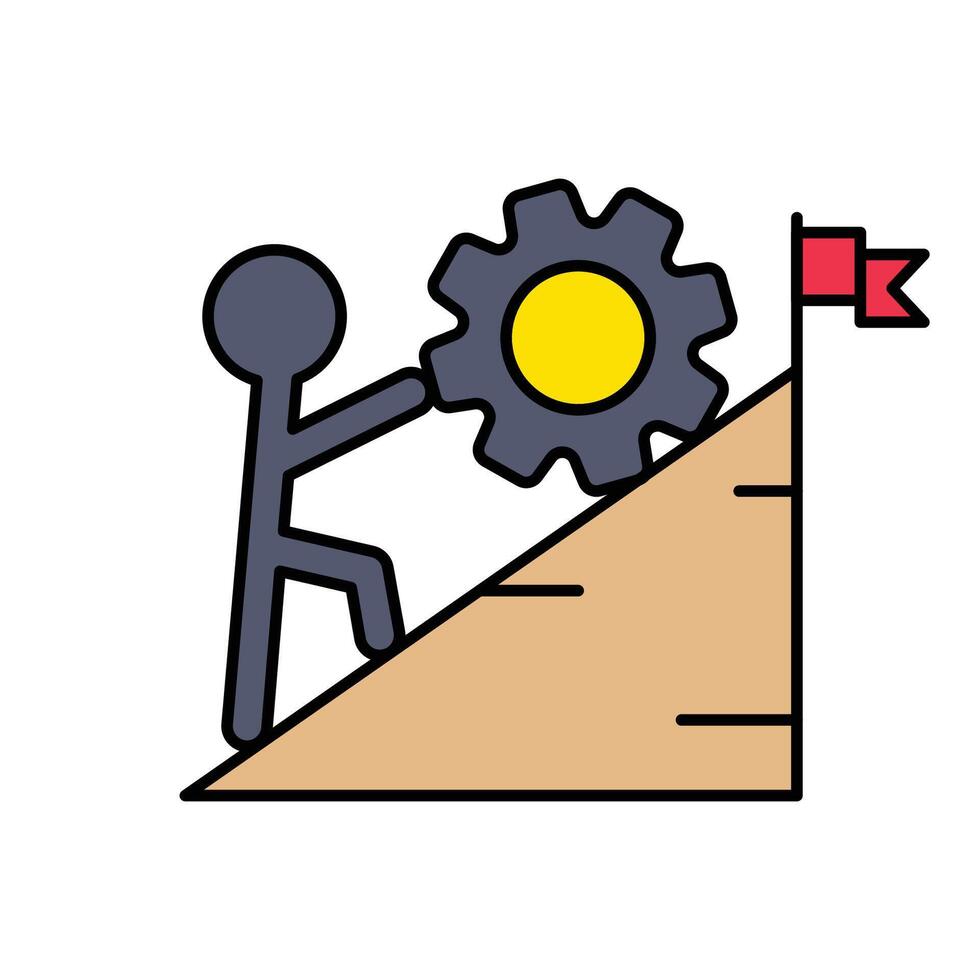 Single Icon Hardwork, Perfect for Presentation, Website, Apps and more, Icon Line Color Style vector