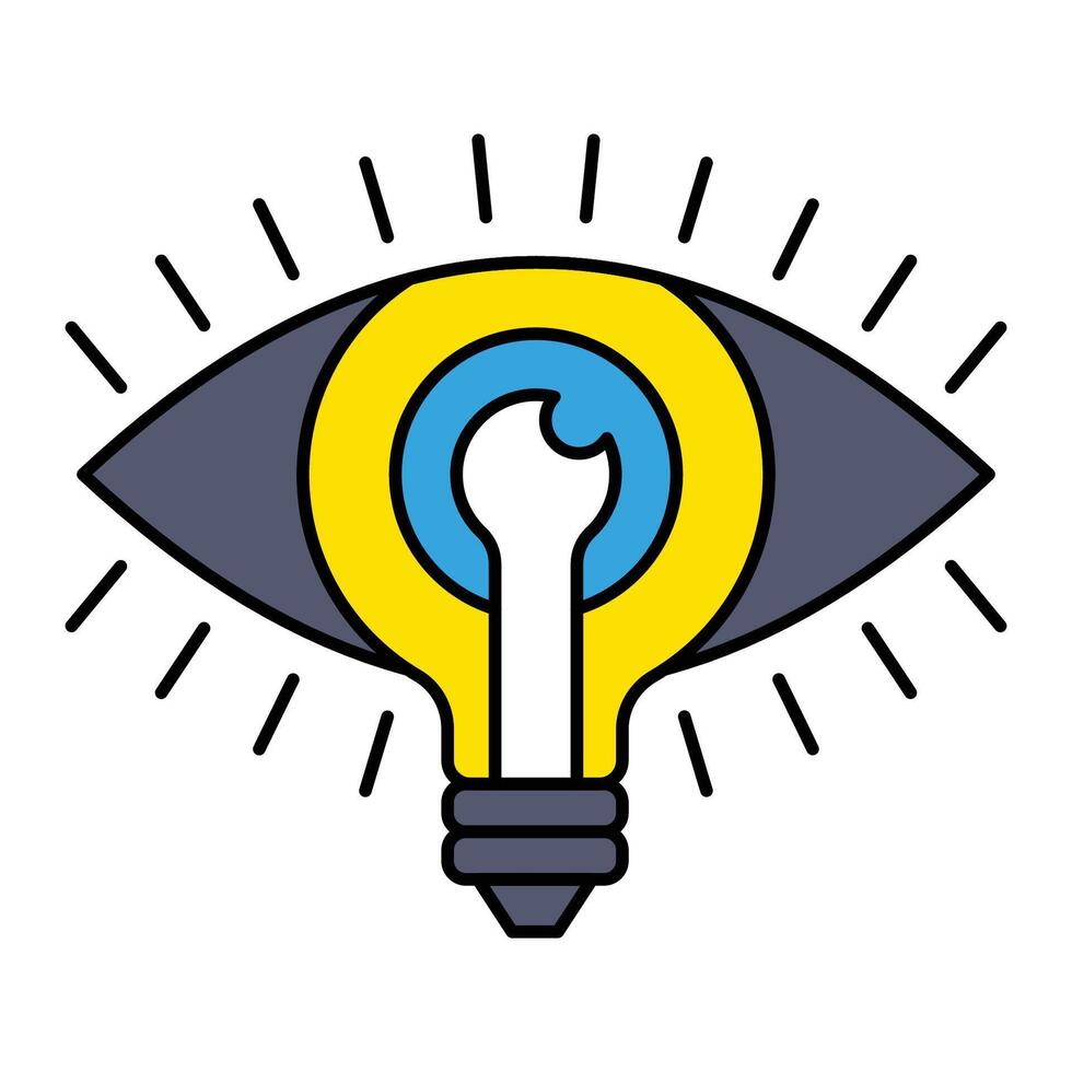 Single Icon Vision, Perfect for Presentation, Website, Apps and more, Icon Line Color Style vector