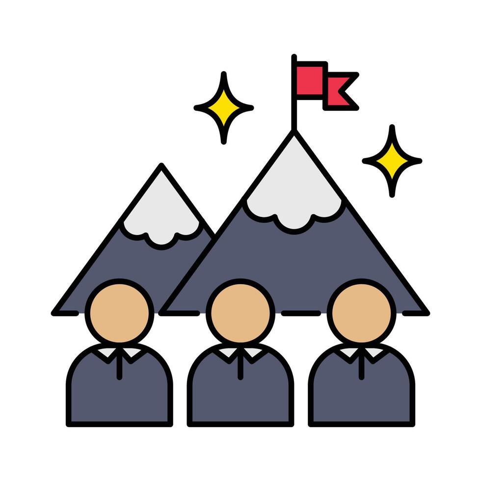 Single Icon Goals, Perfect for Presentation, Website, Apps and more, Icon Line Color Style vector