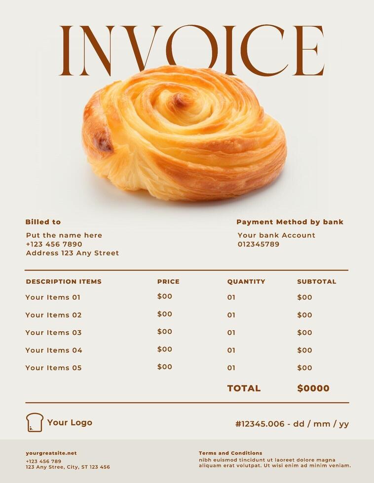 Bakery Supplier Invoice Template
