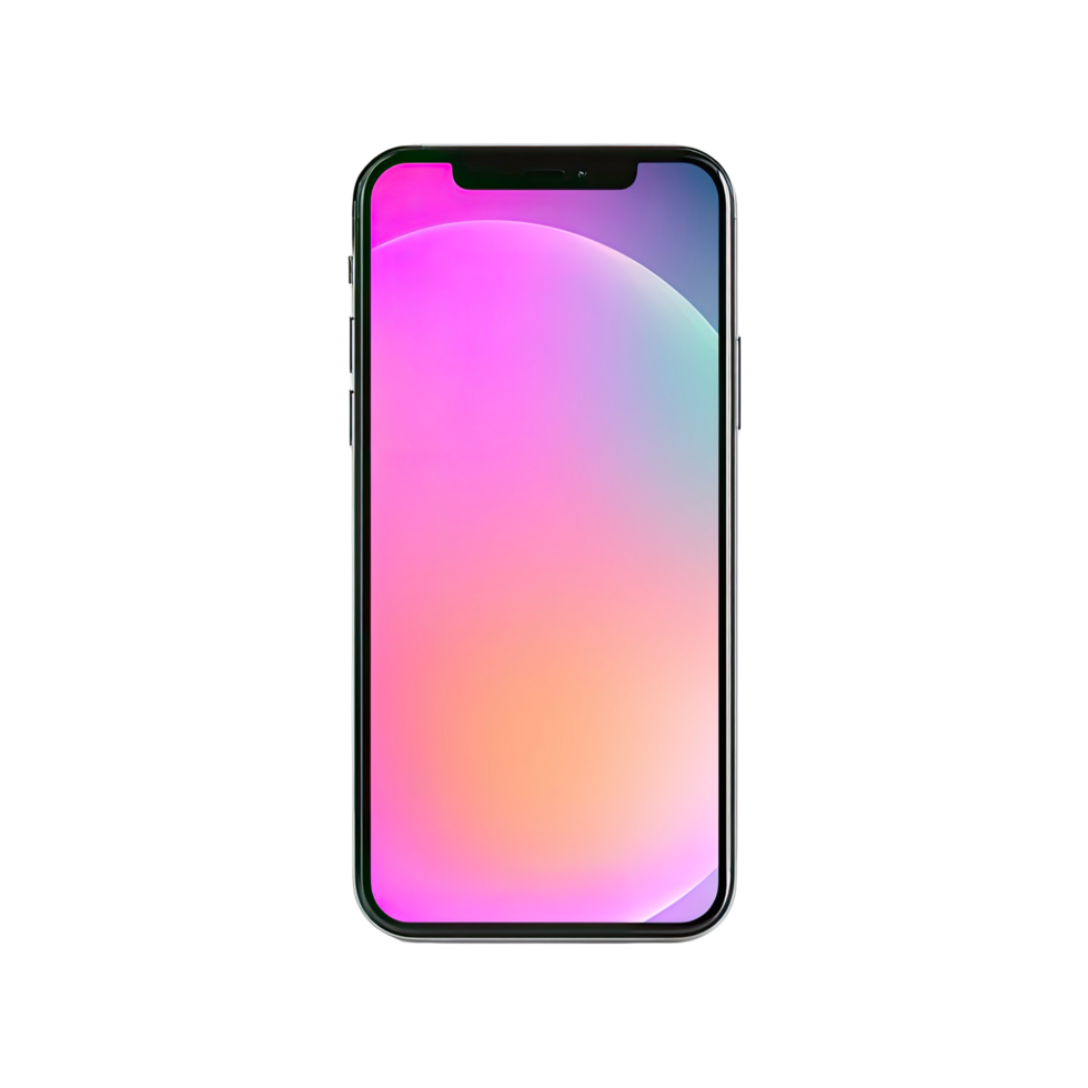 Modern Smartphone with Gradient Screen on transparent background sleek smartphone png