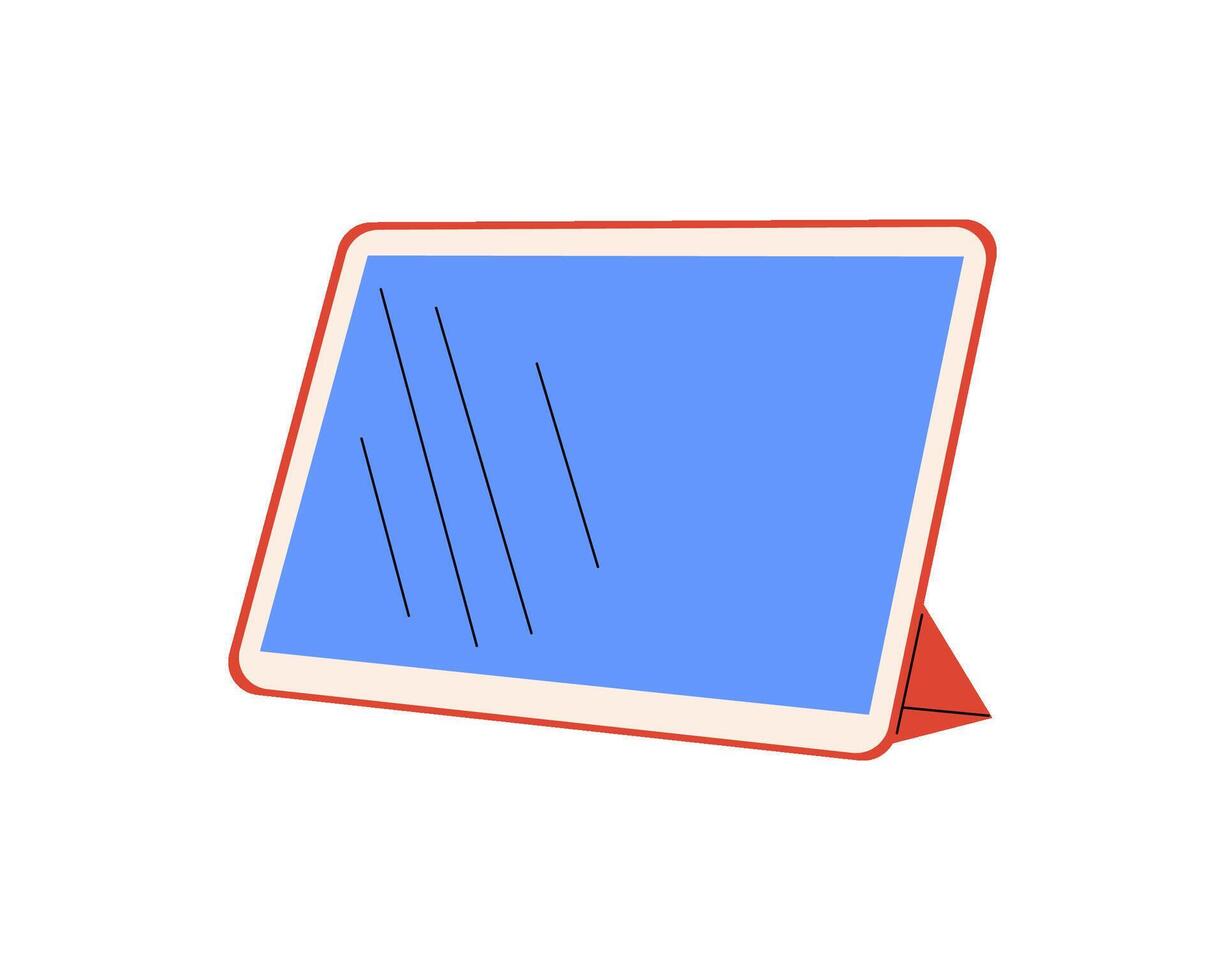 Modern digital tablet device for apps, media, or drawing. illustration of flat touch screen gadget vector