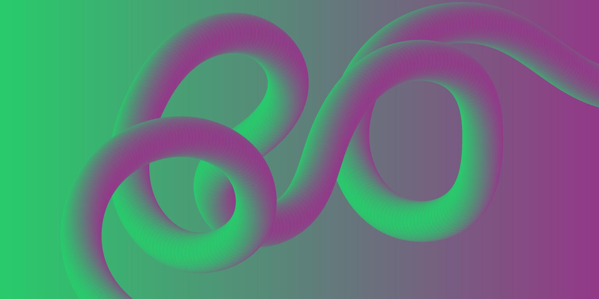 Abstract Purple and Green 3D Fluid Shapes Modern Background Design vector