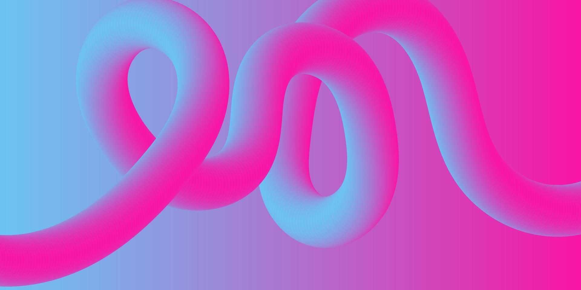 Abstract Pink and Blue 3D Wave Background Modern Design vector