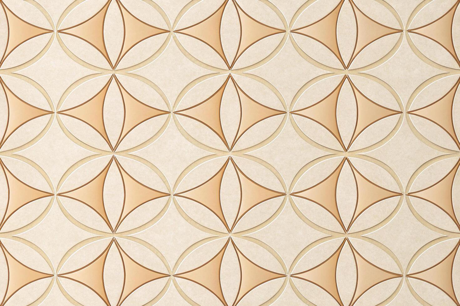 Cream and tan geometric interlocking circles pattern photo