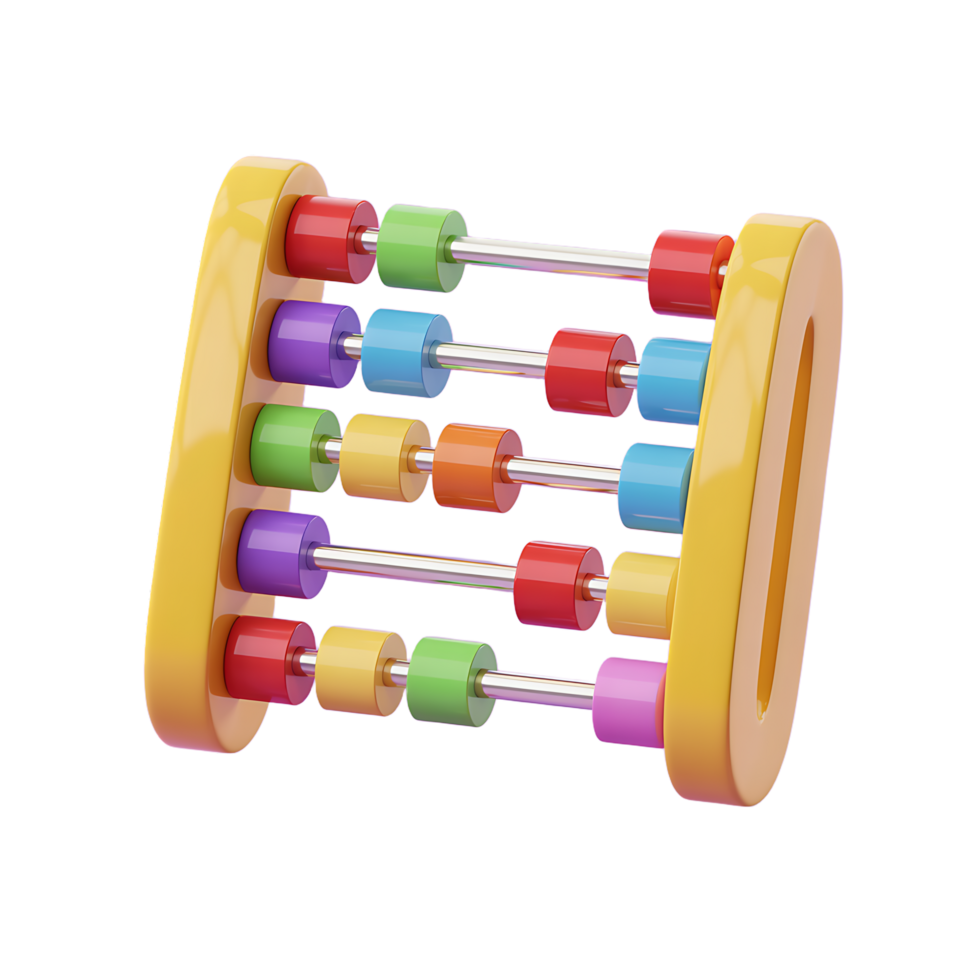 A toy abacus with colorful beads on it png