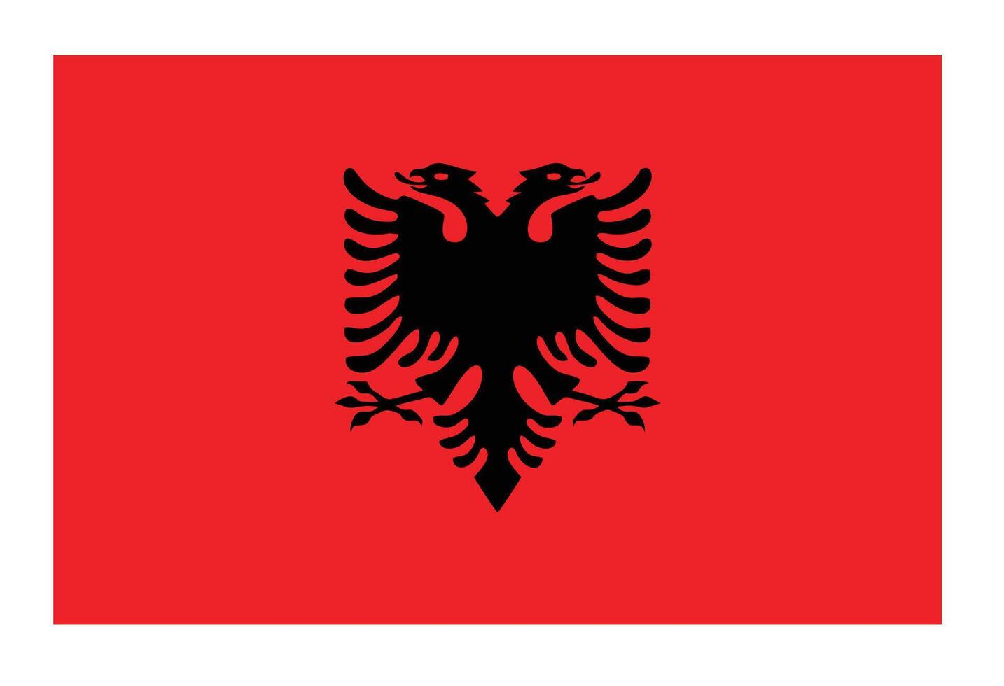 Albanian flag. Flag icon. Standard colors. Standard size. Rectangular flag. vector