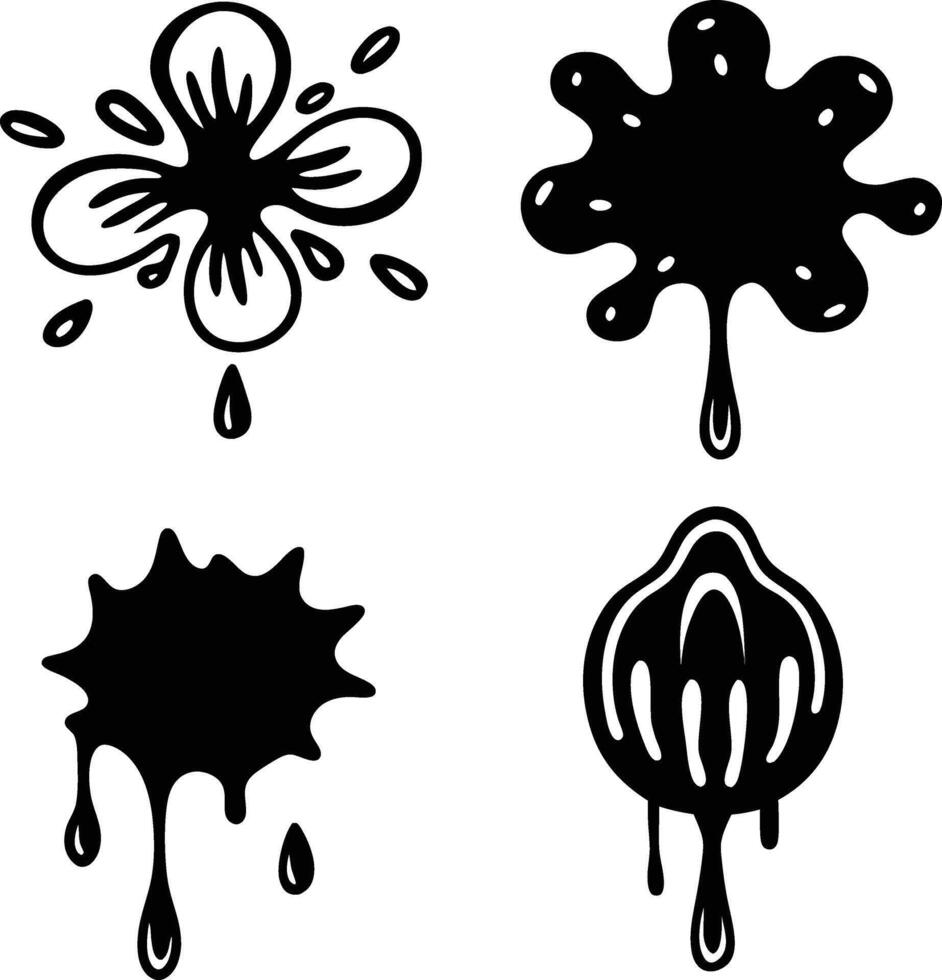 Set of Black Abstract Light Ray and Sunburst Icons vector