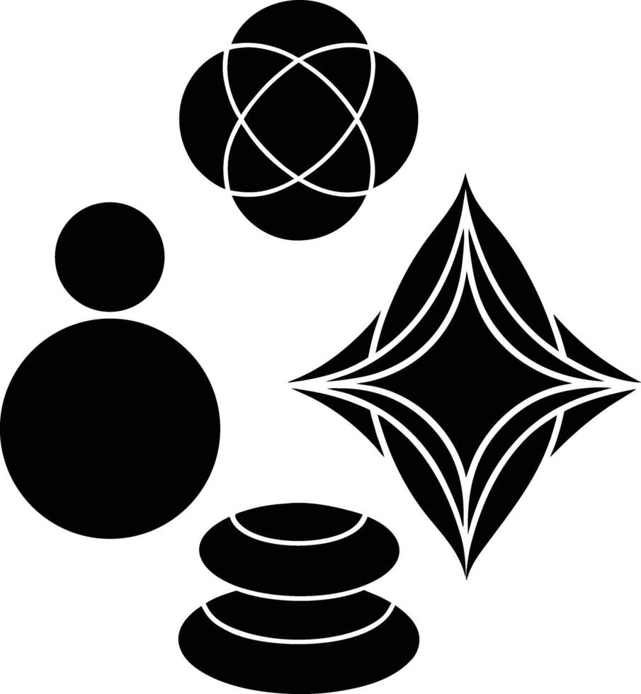 Flowing and Minimalist Symbols of Serenity and Balance vector