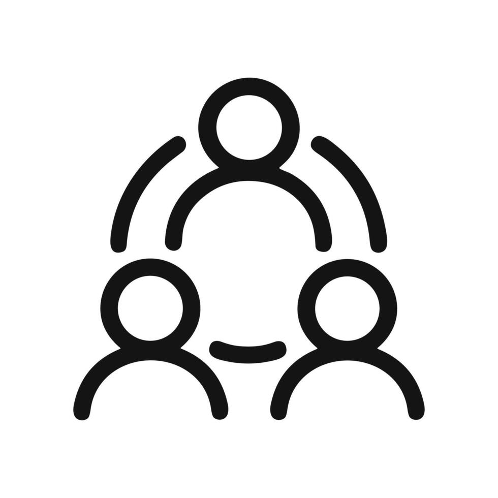 Simple Line Style People Connection Network Relationship Abstract Icon vector