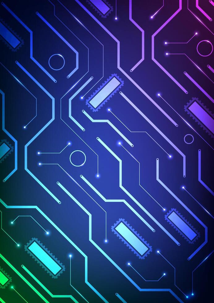 Digital technology circuit background. Design for circuit system chip microchip futuristic abstract internet of things and machine learning. vector