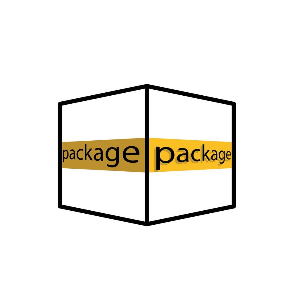 Package icon. E-Commerce and Promotions. Cardboard box package. market, sale, buy. mixed design style. vector