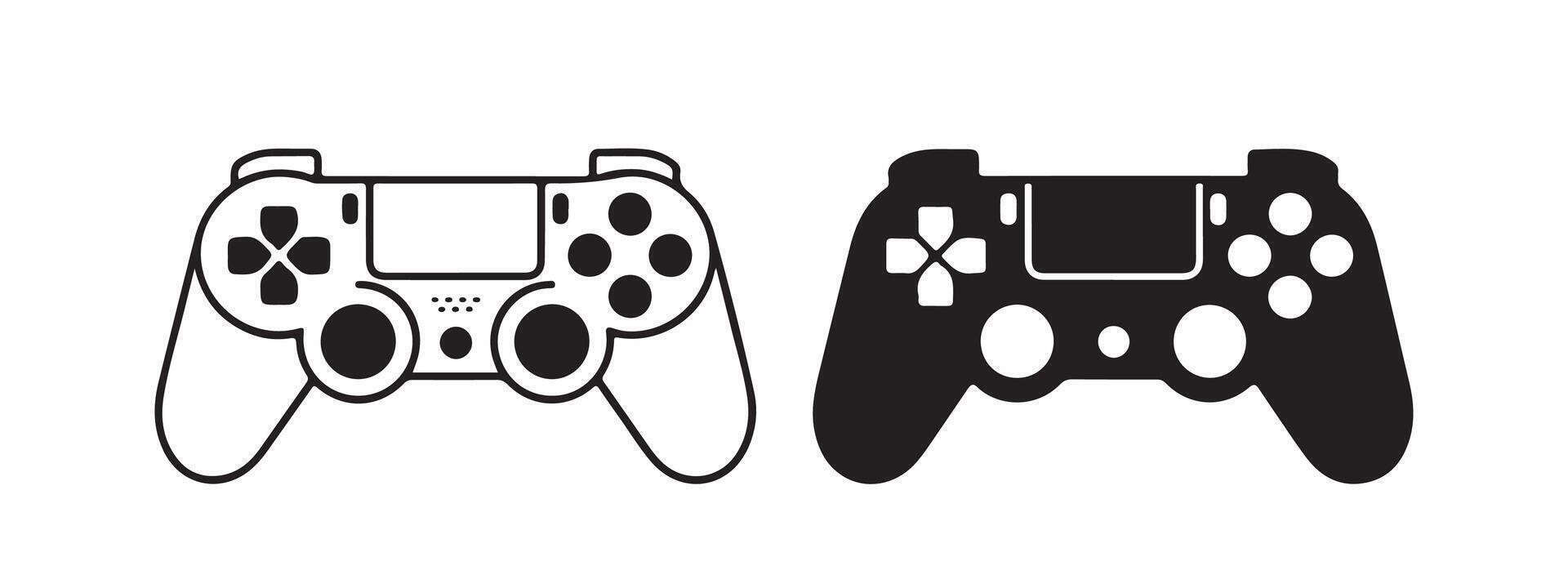 Gaming Controller Icons Representing Console Gaming and Entertainment Featuring a Clean Minimalist Design Perfect for User Interfaces vector