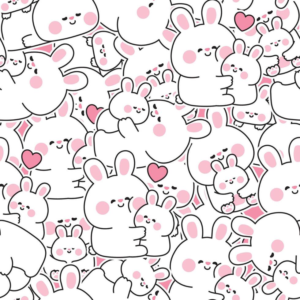 Cute rabbit pattern illustration vector