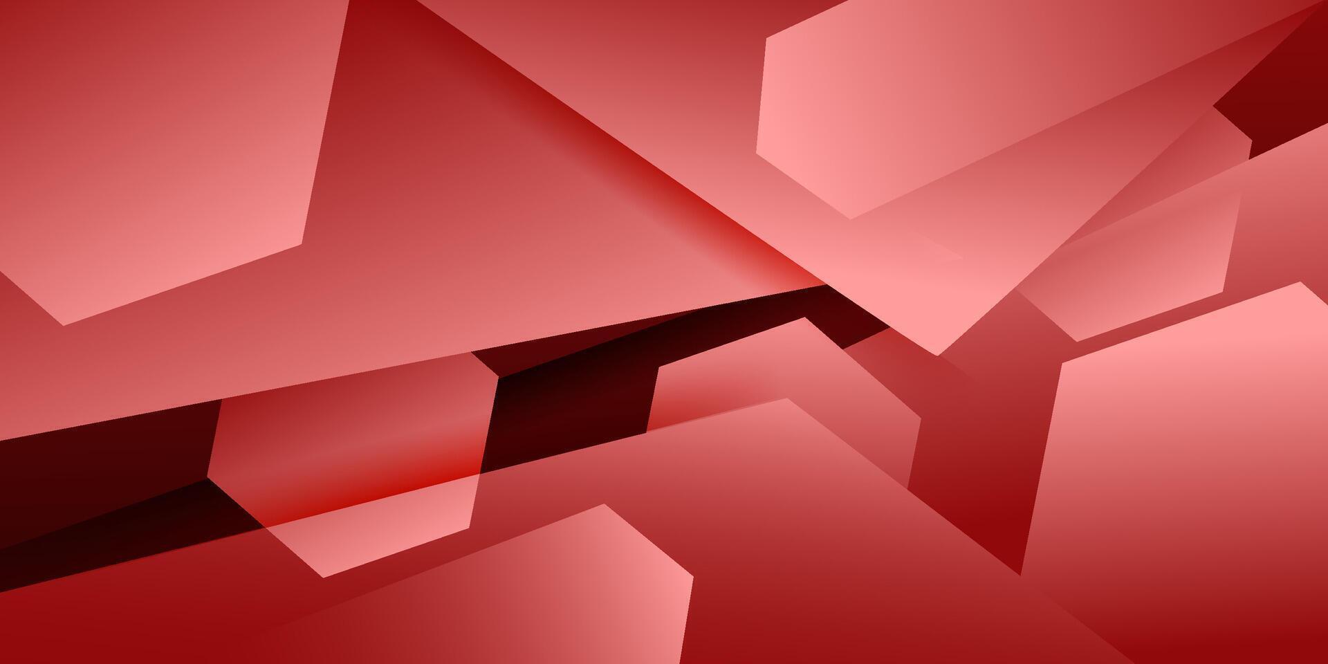 Abstract red hexagonal pattern background. Simple and trendy paper cut background design. EPS10. vector