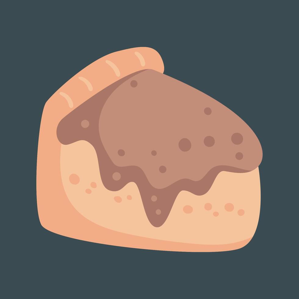 bread with chocolate cream in isolated background vector