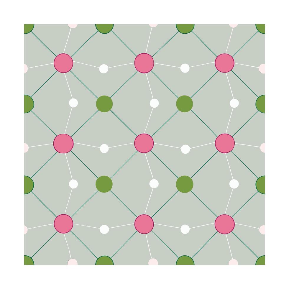 Pink green geometric pattern with connecting lines abstract circle vector