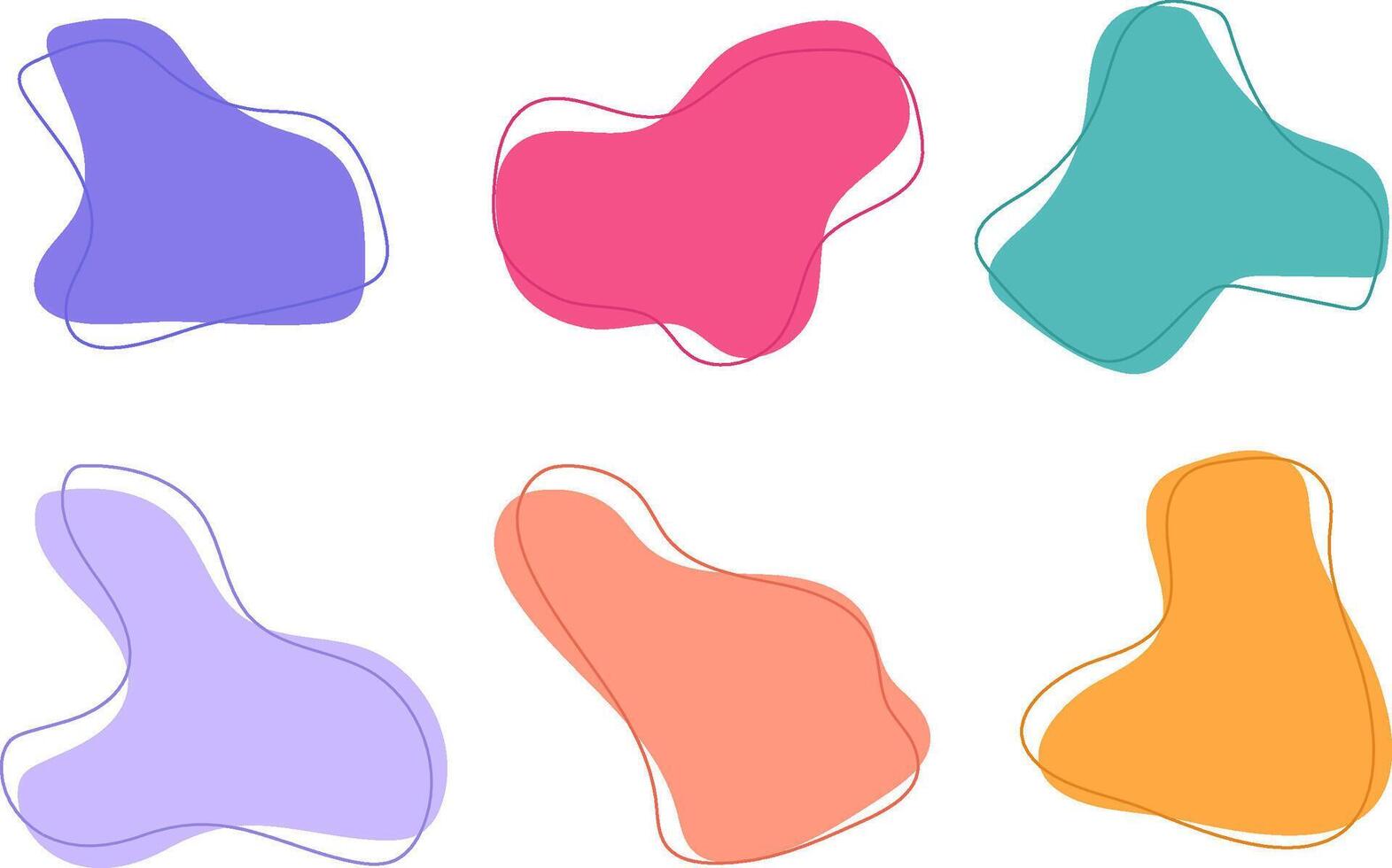 Collection of abstract liquid blob shape design vector