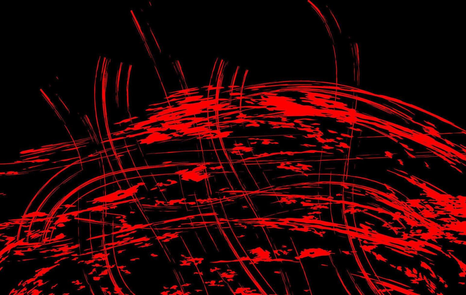 Red Grunge Brush Strokes on Black Background , Abstract Aggressive Texture vector
