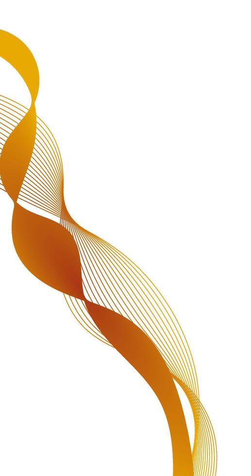 Vertical abstract background with orange wavy lines and Solid on Empty Space vector