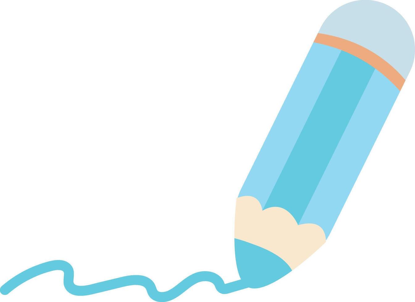 Cute blue pencils with lines icon. Cute pastel items for sticky notes, memo or notebook stickers elements. vector