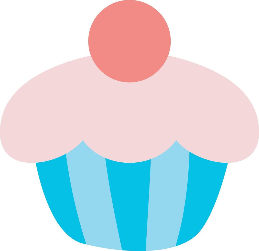 Cute cupcake with cherry . Cute pastel items for sticky notes, memo or notebook stickers elements. vector