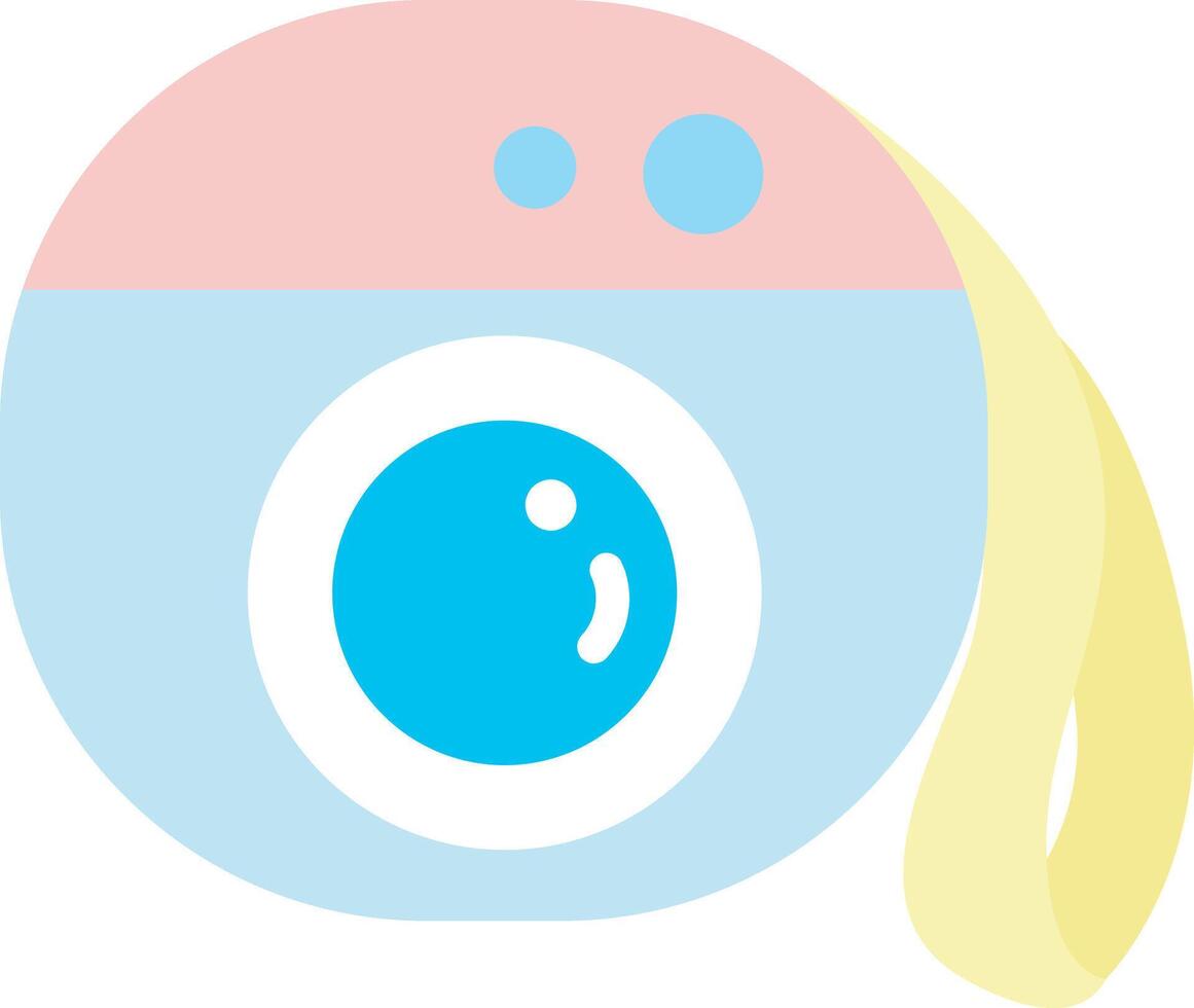 Cute bubble gum camera icon. Cute pastel items for sticky notes, memo or notebook stickers elements. vector