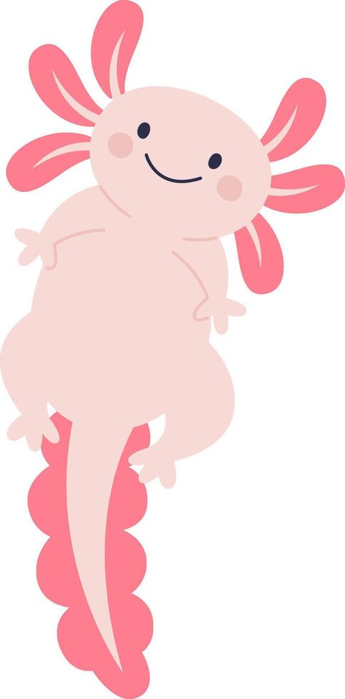Axolotl Funny Amphibian Drawn vector