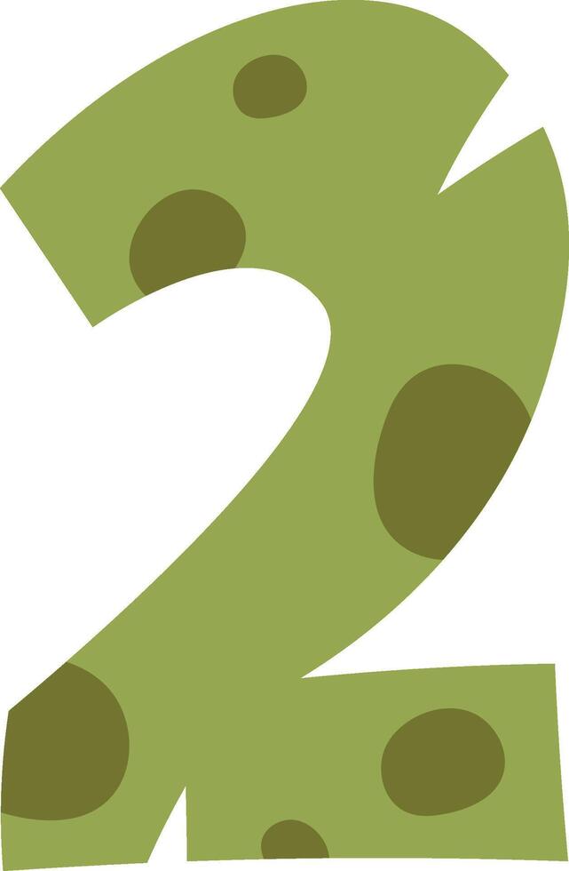 2 Digit Dino Font vector