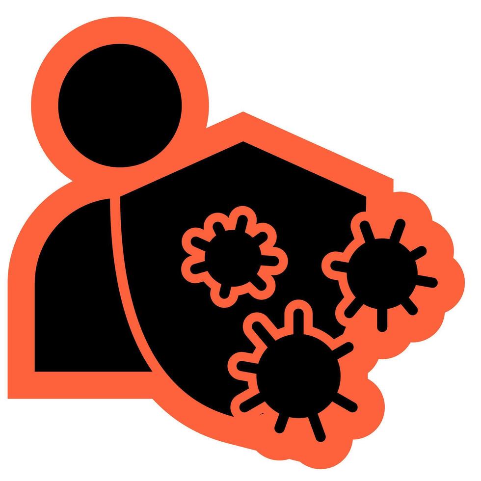 Immune Shield Icon solid vector