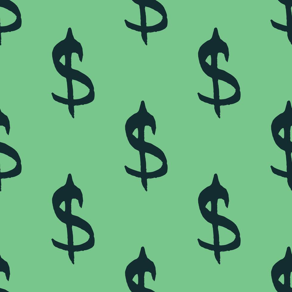twenty six Seamless pattern with dollar currency symbol for decorative print, wrapping paper, greeting cards, wallpaper and fabric vector