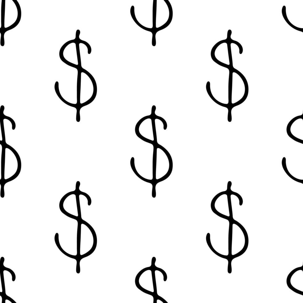 Seamless pattern with dollar currency symbol for decorative print, wrapping paper, greeting cards, wallpaper and fabric twenty seven vector
