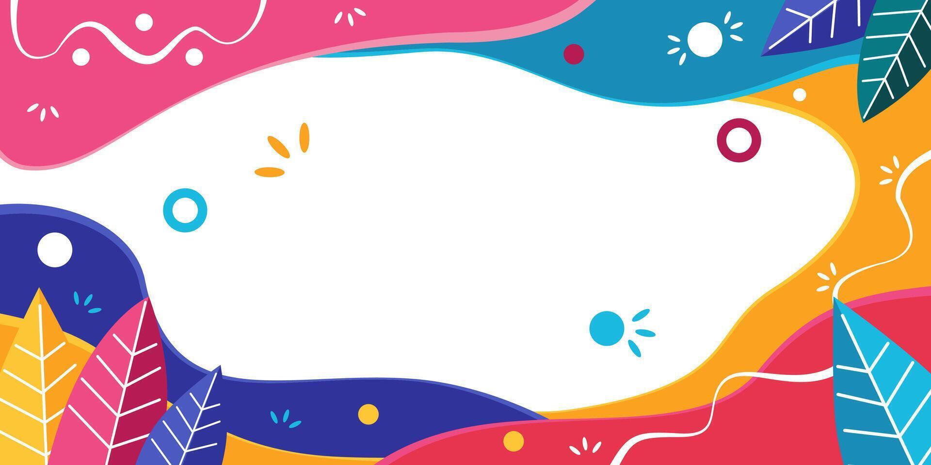 Bright and Playful Summer Banner with Modern Leaf Elements vector