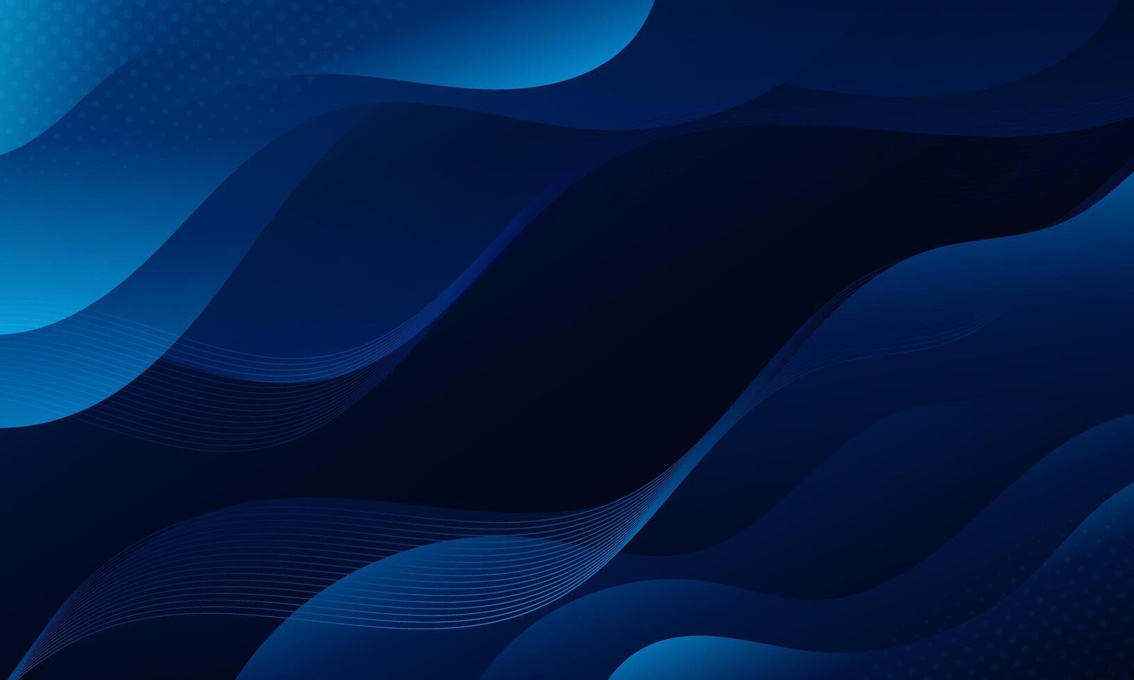 Blue waves abstract design vector