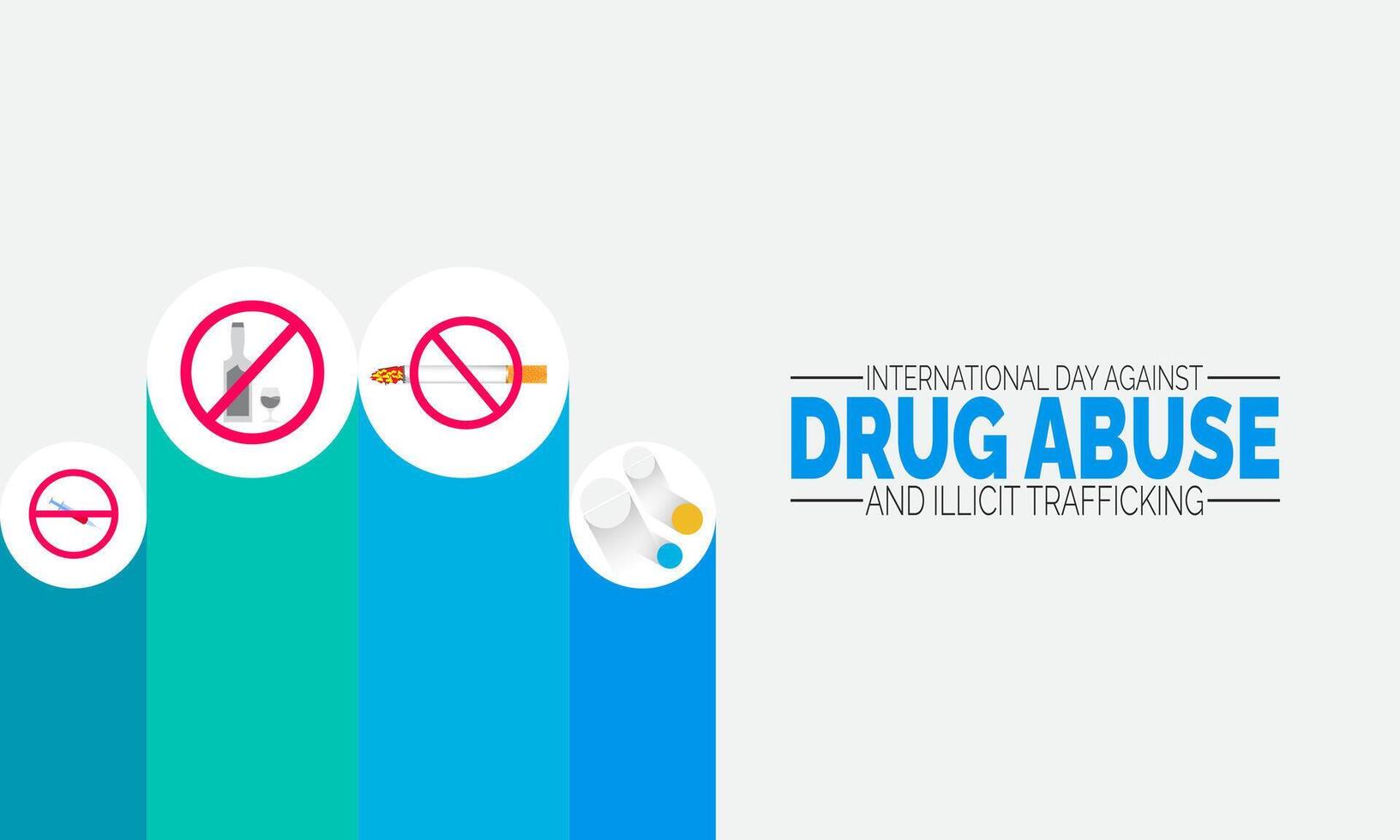Drug Prevention Day background design, health and safety message, ideal for educational, medical, and awareness materials vector