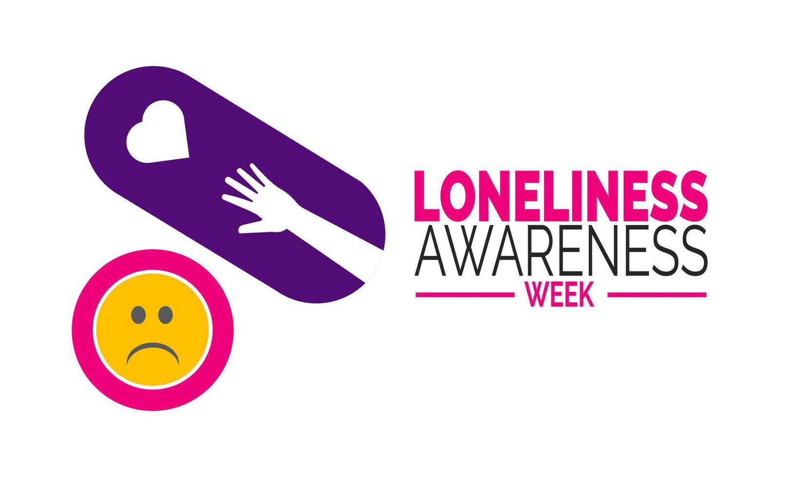 Loneliness Awareness Week event background, mental health support and social connection theme, perfect for poster, card, banner, and digital outreach design vector