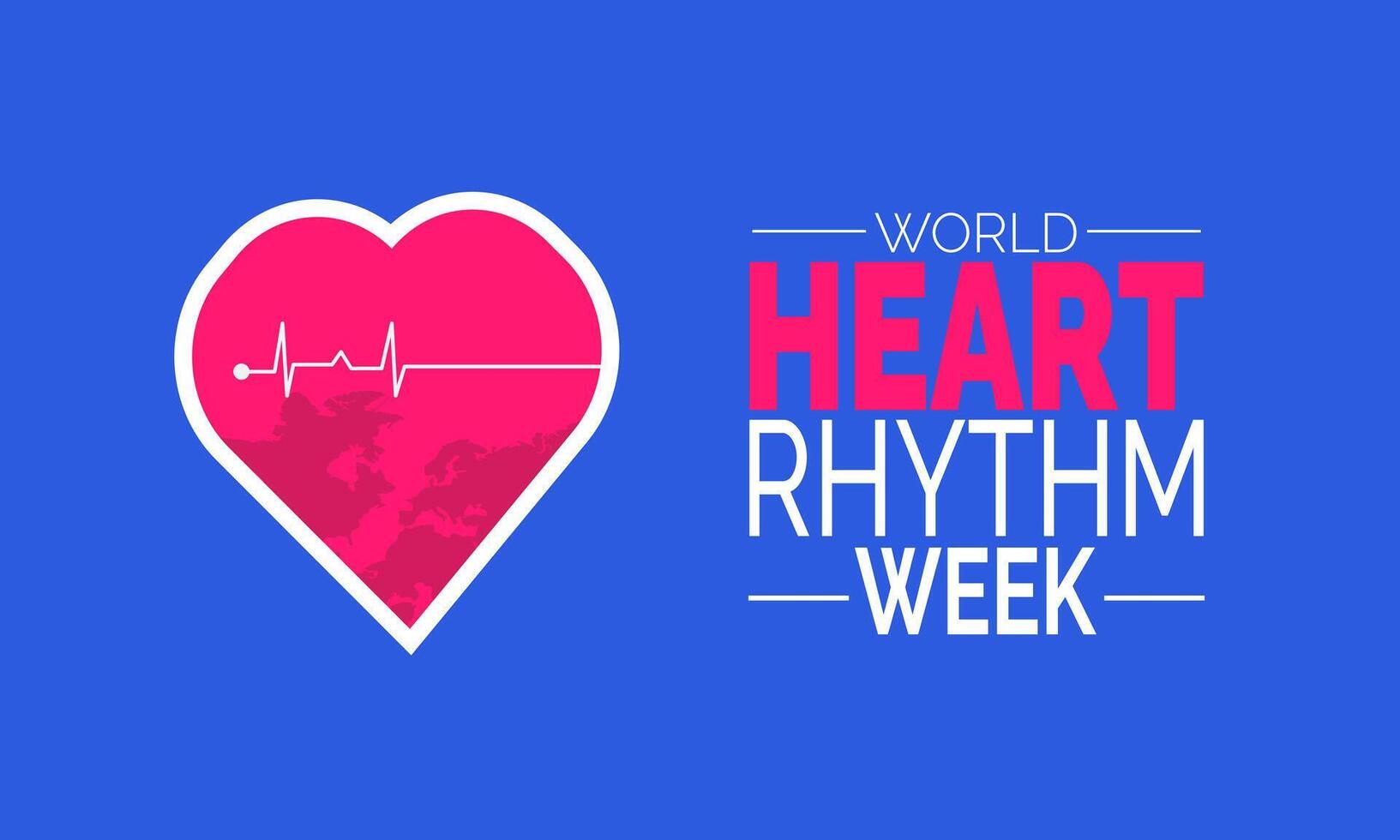 World Heart Rhythm Week background template, heart health awareness concept, use for banner, poster, card, and social media design vector